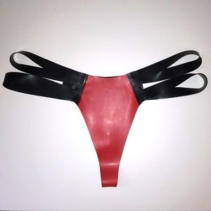 Reversible Red and Black REAL* Latex Rubber Thong